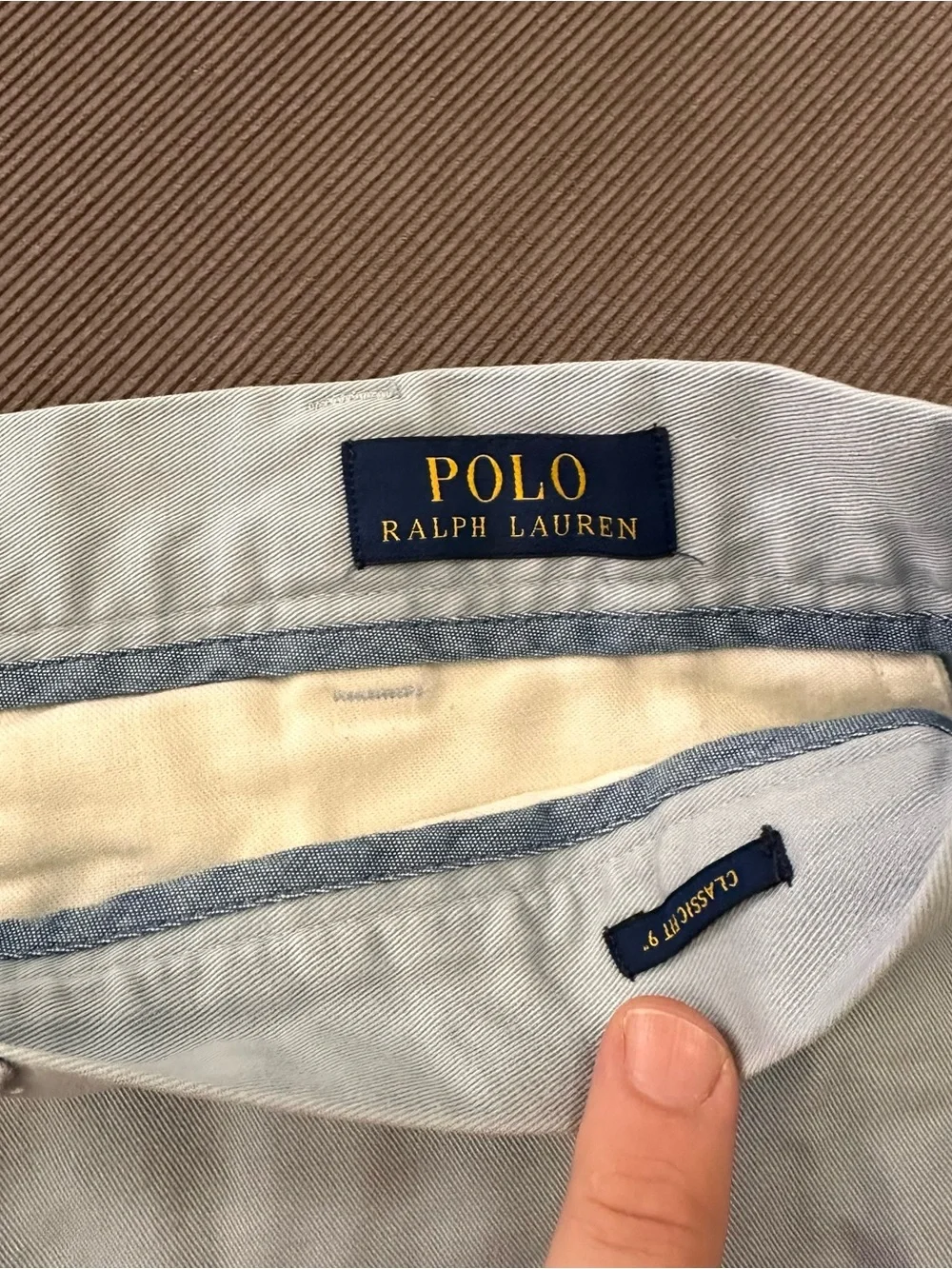 POLO Ralph Lauren Classic Fit Chino Shorts Sky Blue Cotton Solid Flat Front 40